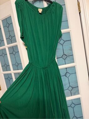 Michael michael kors  emerald Green Pleated Maxi Dress